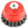 Forney Cup Brush, Knotted, 2-3/4 in x .020 in x M10 x 1.25 Arbor 72782